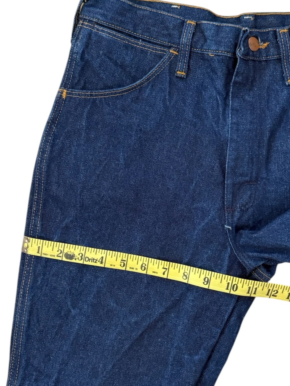 VTG 2002 Wrangler 945NAV Cowboy Cut Rigid Jeans 33x32 Fits 30x31 USA Dark Wash - Picture 11 of 13
